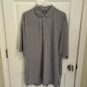 Men’s XL Footjoy Grey Striped Golf Polo